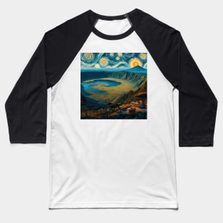 Ngorongoro Crater, Tansania, in the style of Vincent van Gogh's Starry Night Baseball T-Shirt